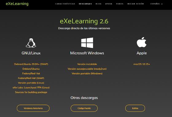 Descargas eXeLearning